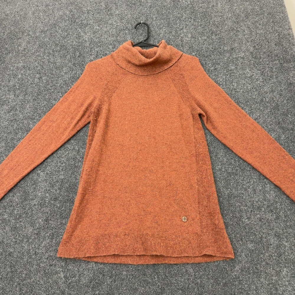 Royal Robbins Westlands Funnel Neck Sweater Womens S Orange Merino Wool Gorpcore